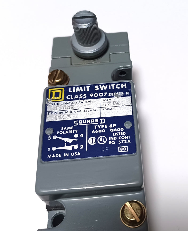 Square D 9007C54A2Y218 Heavy Duty Limit Switch & Form Y218 Turret Head - Used