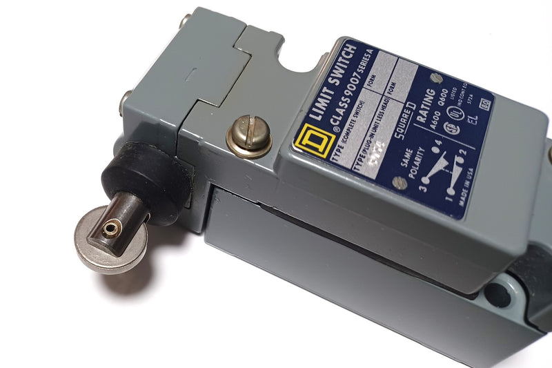 Square D 9007C054 10A Heavy Duty Limit Switch & Roller Plunger Op. Head F - New
