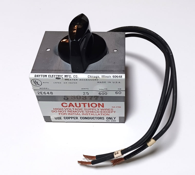 Dayton 2E648 25A 600V Electro Switch PR-25 3-Pole Disconnect Switch - New