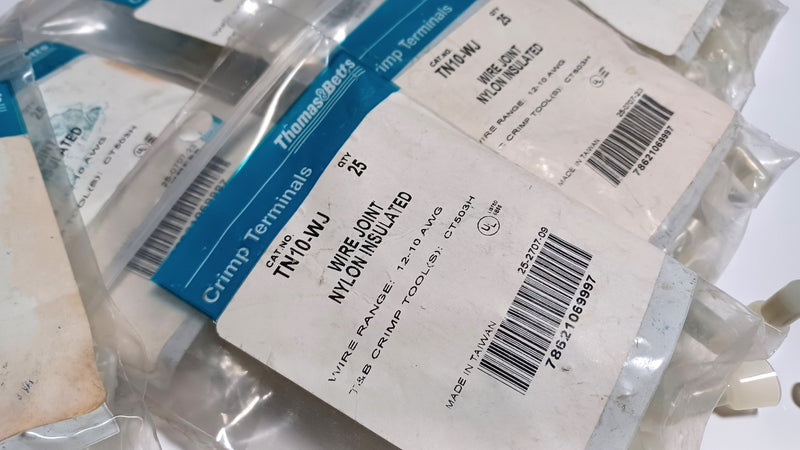 T&B TN10-WJ ( 12-10 AWG ) Wire Joint Nylon Insulated Closed End - Crimp 200 pcs.