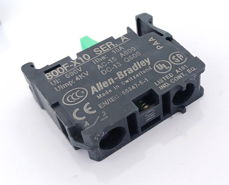 Allen Bradley 800F-X10 Normally Open Contact Block (Lot of 2) New
