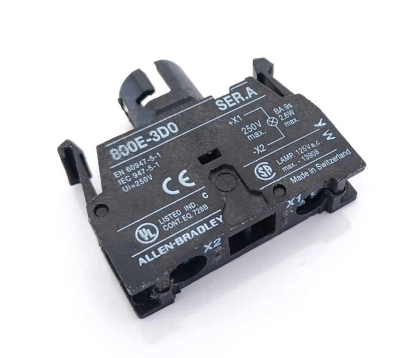 Allen Bradley 800E-3D0 Lamp Module Contact Block - New