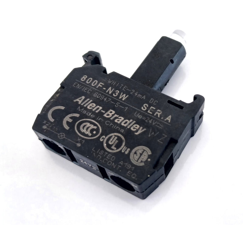 Allen Bradley 800F-N3W White LED Lamp Module Contact Block - New