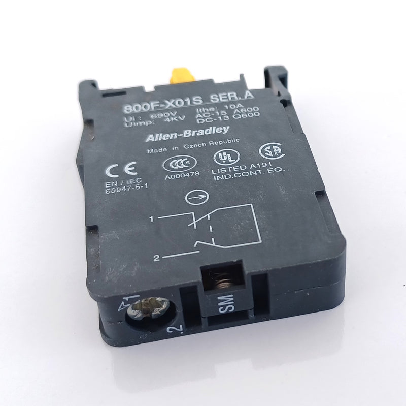 Allen Bradley 800F-X01S Self Monitoring Contact Block - New