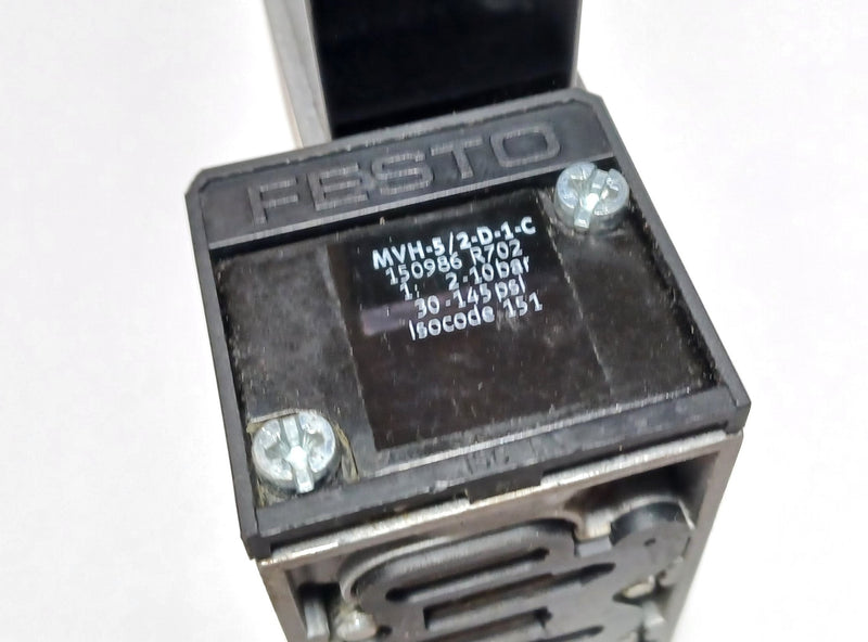 Festo MVH-5/2-D-1-C Pneumatic 24VDC Solenoid Valve 150986 MSV-3 20.4-26.4VDC