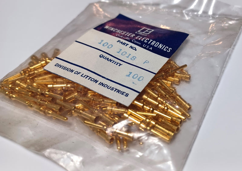 Litton Winchestor Electronics 1001018P Gold Crimp Male Contacts Pins 100pk - New