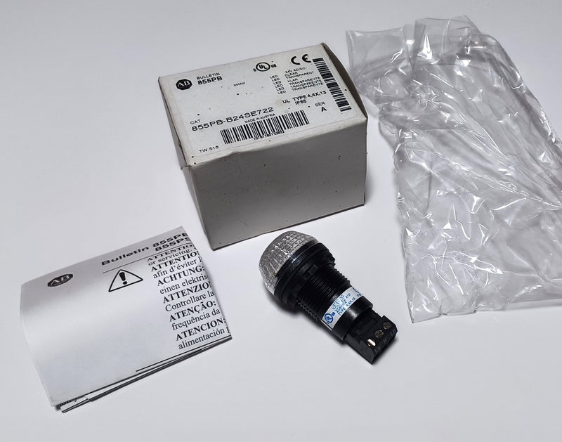 Allen Bradley 855PB-B24SE722 24V AC/DC Clear LED Beacon 22.5mm Round Indicator