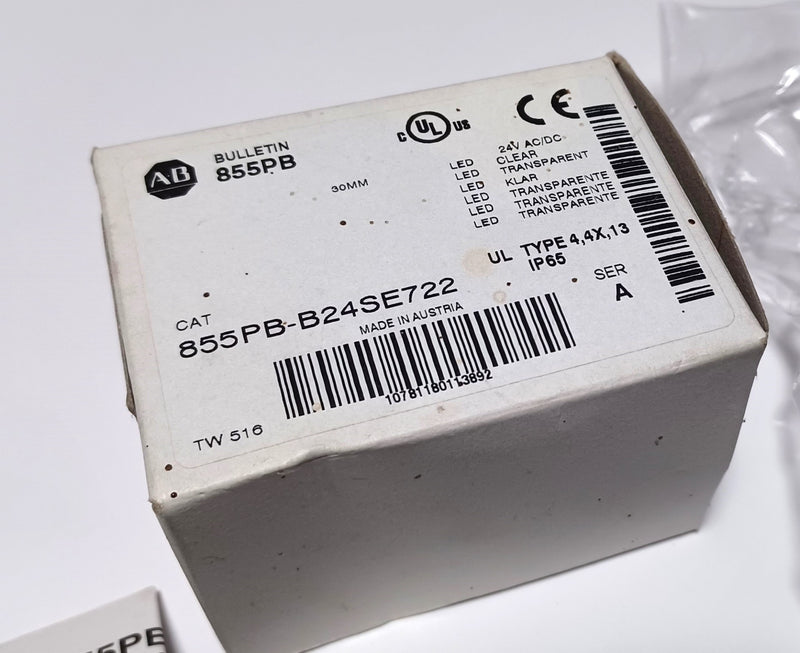 Allen Bradley 855PB-B24SE722 24V AC/DC Clear LED Beacon 22.5mm Round Indicator