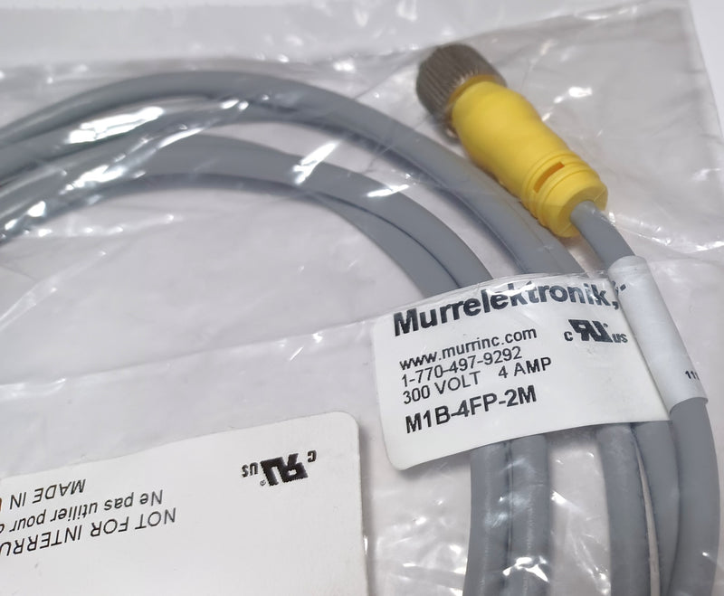 Murr M1B-4FP-2M 4-Pin Female Molded End Sensor Cable 300V 4A 22AWG - New/Sealed