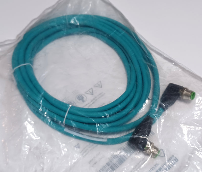 Murr 7700-44561-S4U0500 Dual M12 Male 90° Shielded CAT5e D-coded 5m Cable - New