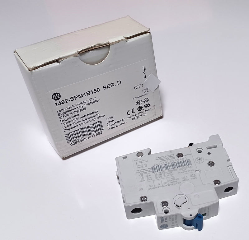 Allen Bradley 1492-SPM1B150 Ser.D 1492-SP 15A Circuit Breaker - New