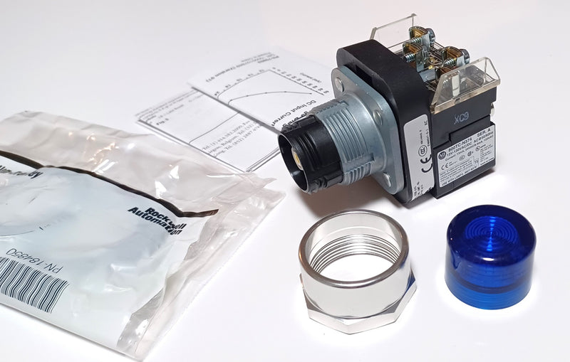 Allen Bradley 800T-QBH2B Blue Lens LED Illuminated Push Button - New No Box