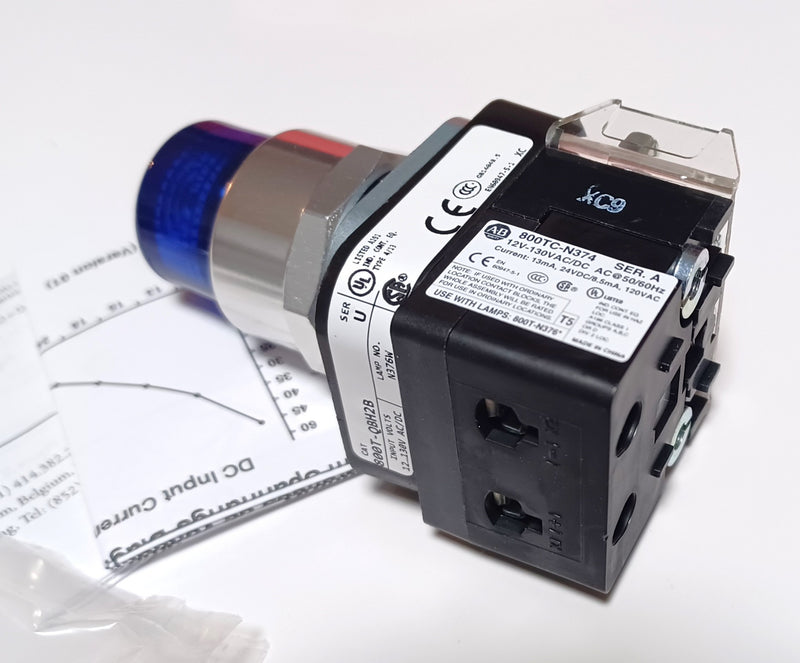 Allen Bradley 800T-QBH2B Blue Lens LED Illuminated Push Button - New No Box