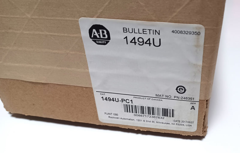 Allen Bradley 1494U-PC1 Ser.A Disconnect Fuse Switch Protective Cover New/Sealed