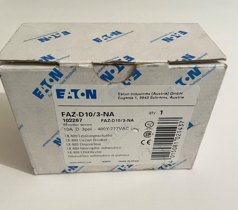 Eaton FAZ-D10/3 3 Pole 10A Circuit Breaker