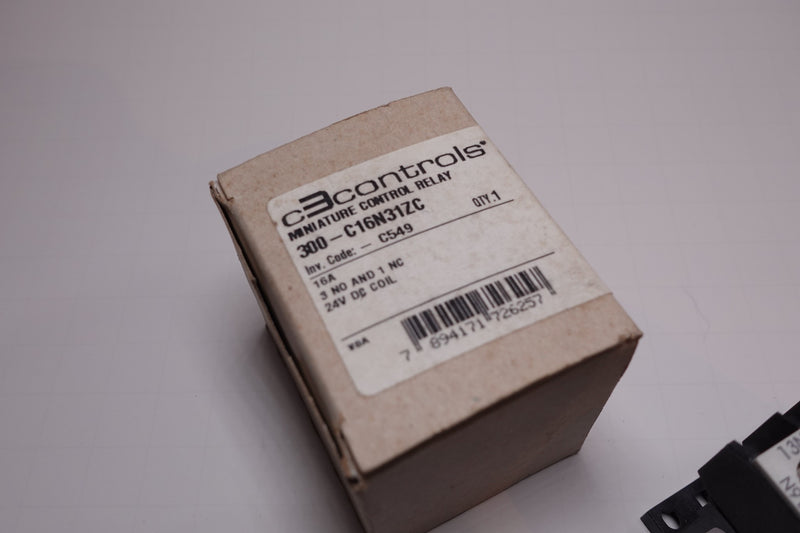 C3 Controls 300-C16N31ZC 24VDC Coil 16A Control Relay 3-N.O 1-N.C