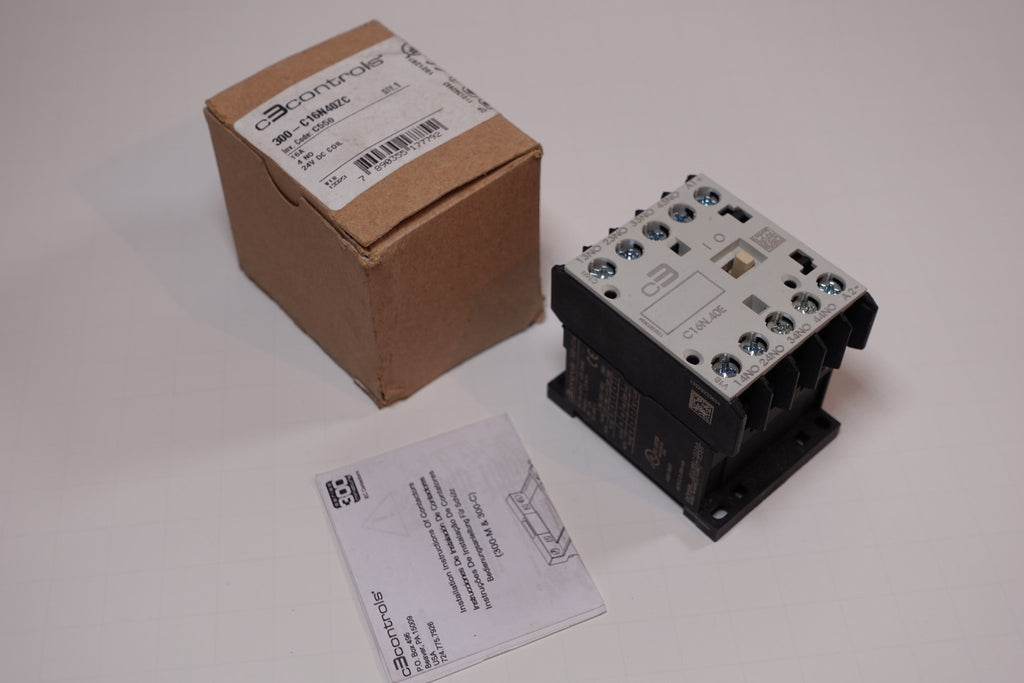 C3 Controls 300C16N40ZC 24VDC Coil 16A Relay W/ 4 N.O Contacts PLC BARN