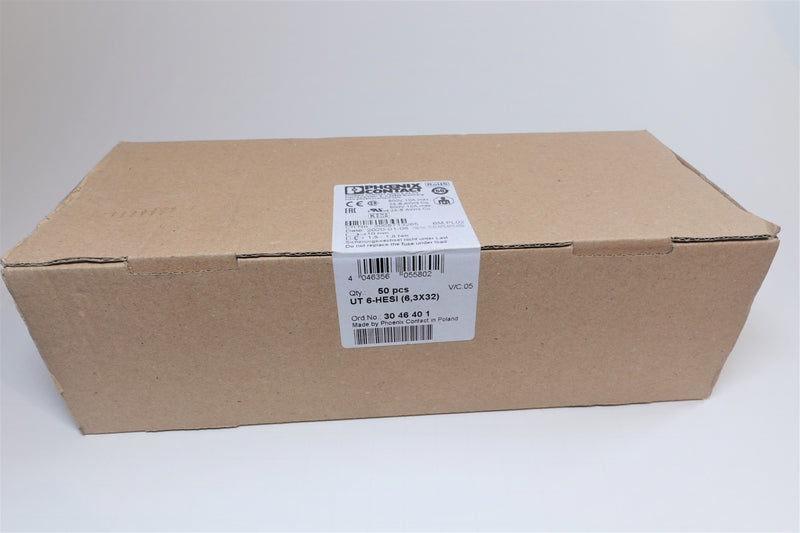 Pheonix Contact 30 46 40 1 UT 6-HESI 6,3X323 600V 10A Fuse Holders New Box/50