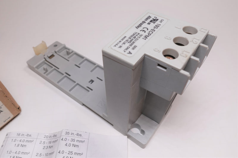 Allen Bradey 193-ECPM1 Overload Relay Din Rail Panel Adapter