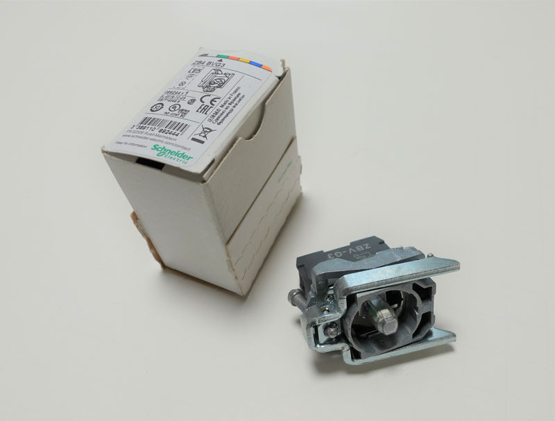 Schneider ZB4BVG3 Light Block w/ Body Fixing Collar - Green LED 110/120VAC