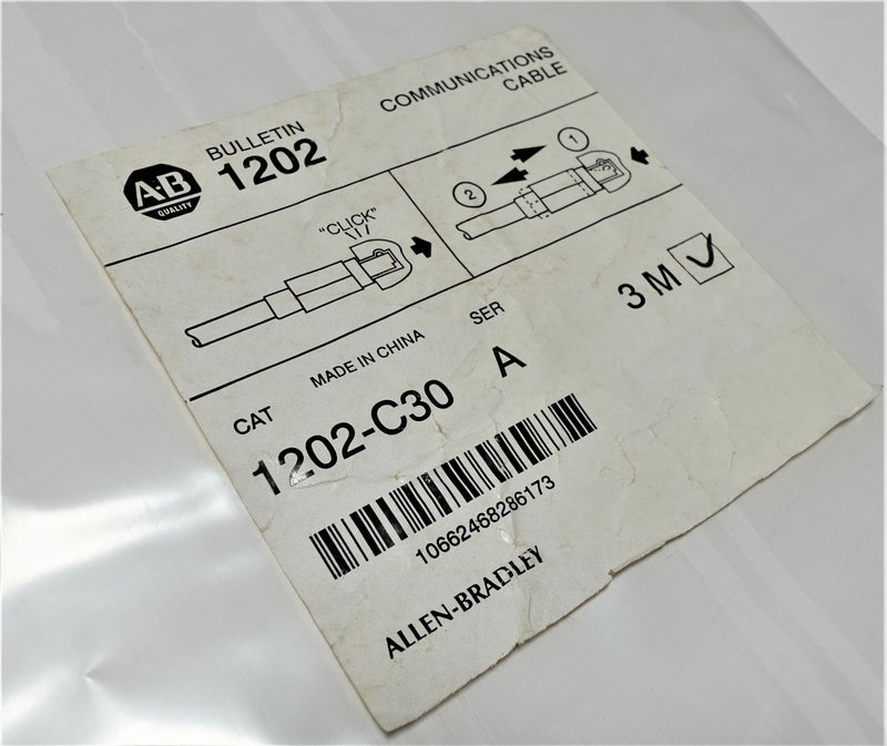 Allen Bradley 1202-C30 Ser:A 3M PLC Communications Cable