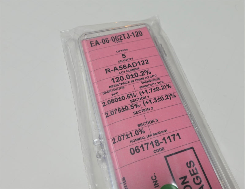 Micro Measurements EA-06-062TJ-120 PK/5 Strain Gauge OHMS: 120.0 ±0.2%