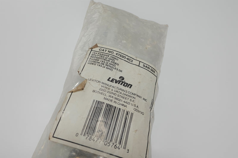 Leviton 47690-4C2 New - 1X4 Passive Video Splitter (2 GHZ)