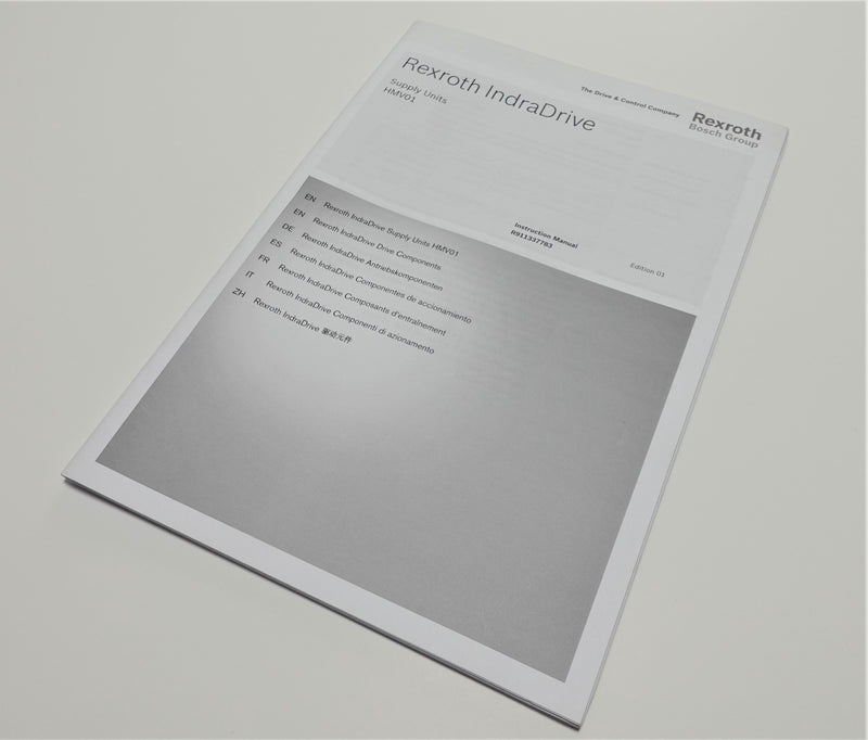 Bosch Rexroth R911337783 IndraDrive Supply Units HMV01 Manual - New