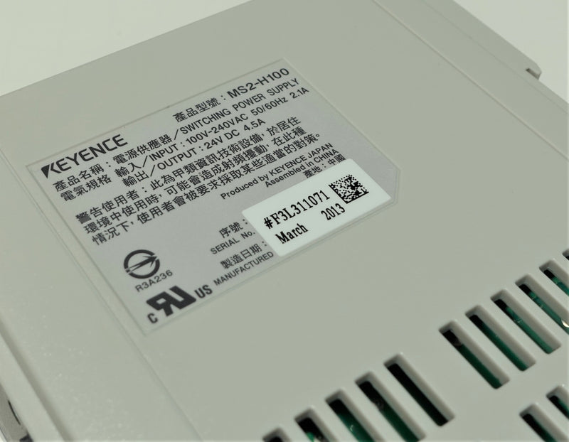 Keyence MS2-H100 IN:100-240VAC, OUT: 24VDC 4.5A Switching Power Supply