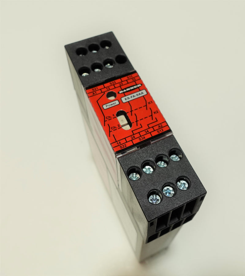 Modulo Relè Di Sicurezza Banner ES-FA-9AA 24V AC/DC – 60131, Montaggio Su Guida DIN - Foto 3
